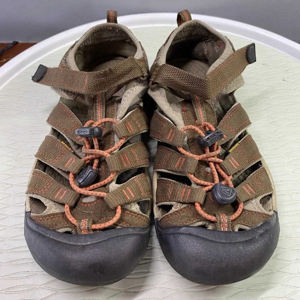 KEEN Water Shoes Sandals H2O Kids Youth Size 5 Brown Orange Fabric‎